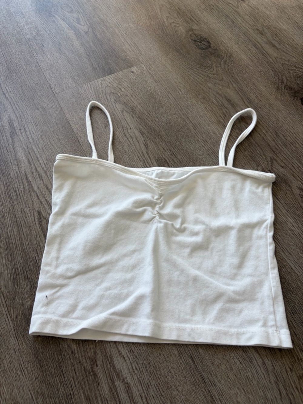 White straight neck tank top